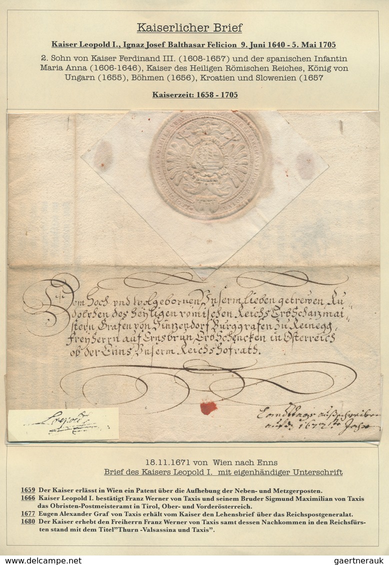 Altdeutschland - Vorphila: 1565/1806, KAISERLICHE REICHSPOST IM HEILIGEN RÖMISCHEN REICH DEUTSCHER N - Prephilately