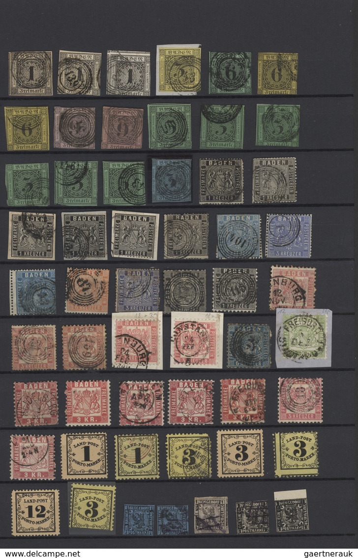 Altdeutschland: 1850/1870 (ca.), Meist Gestempelte Zusammestellung Von Ca. 310 Marken In Teils Stark - Collections