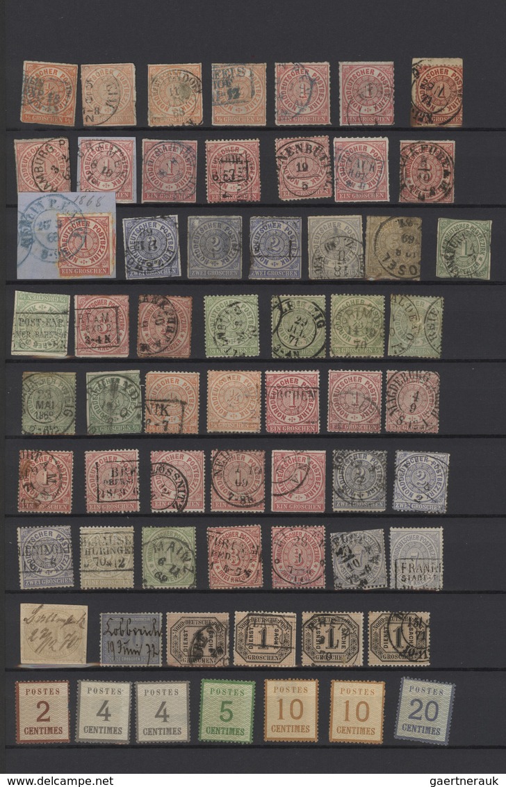 Altdeutschland: 1850/1870 (ca.), Meist Gestempelte Zusammestellung Von Ca. 310 Marken In Teils Stark - Collections