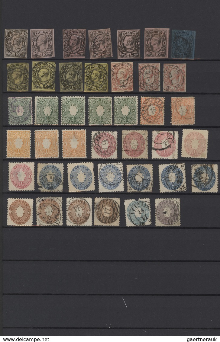 Altdeutschland: 1850/1870 (ca.), Meist Gestempelte Zusammestellung Von Ca. 310 Marken In Teils Stark - Collections