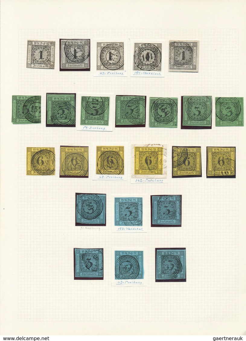 Baden - Marken Und Briefe: 1851/1867, Gestempelte Sammlung Von 134 Marken Sauber Auf Blanko-Blättern - Sonstige & Ohne Zuordnung