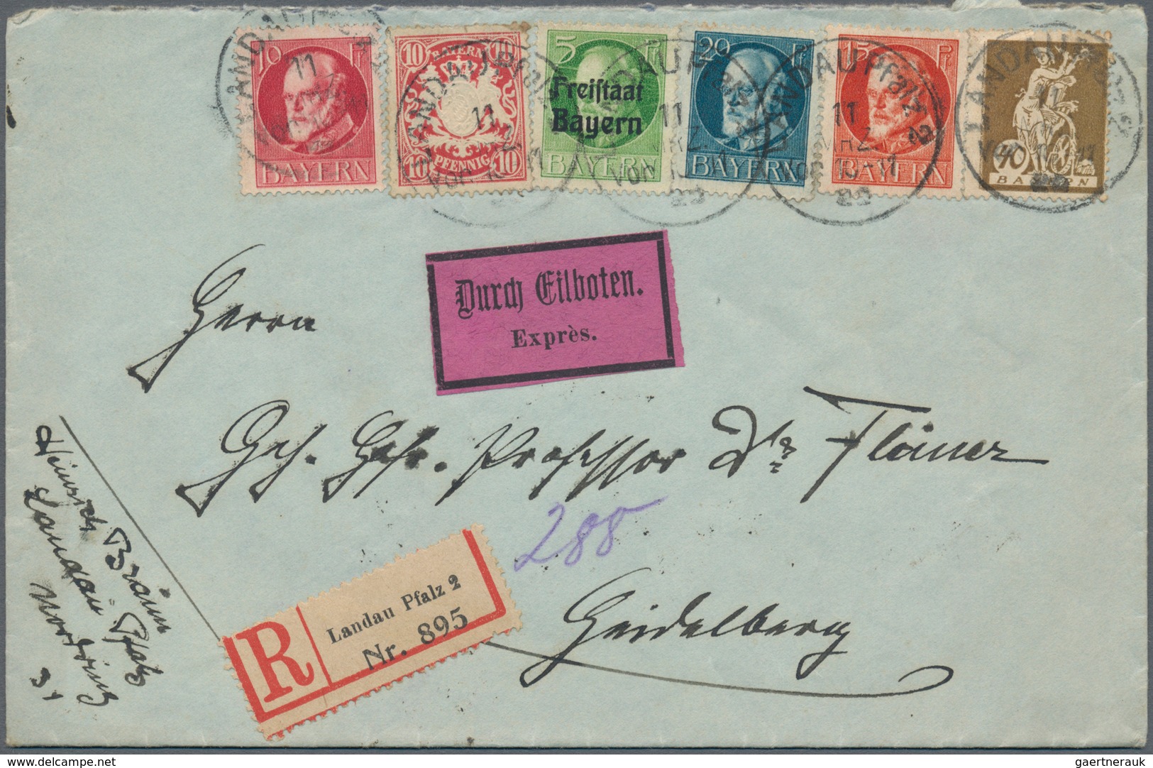 Bayern - Marken Und Briefe: 1875-1920, Toller Posten Mit über 400 Briefen Und Belegen, Dabei Einschr - Other & Unclassified