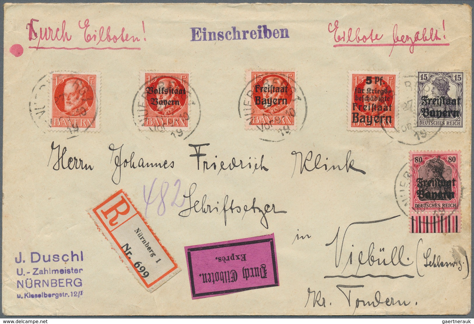 Bayern - Marken Und Briefe: 1915/20 (ca.) Album Mit Einigen Belegen, Dazu Abschied Mit Ungezähnten, - Sonstige & Ohne Zuordnung