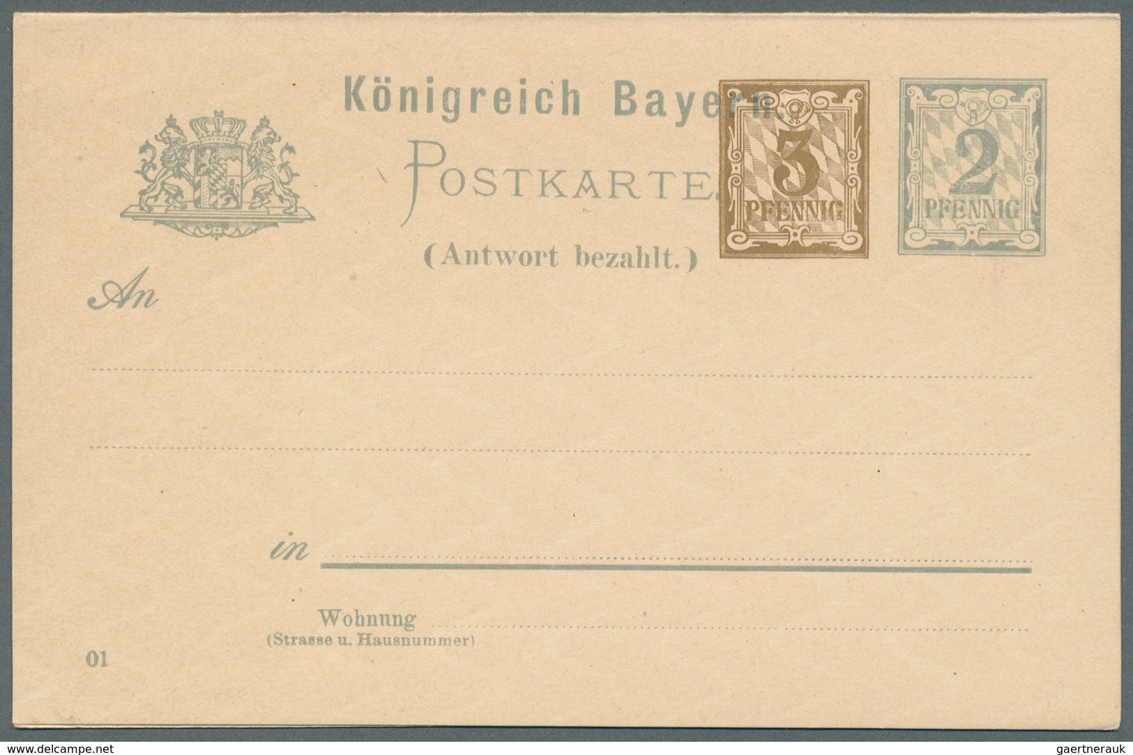 Bayern - Ganzsachen: 1869/1920, große Sammlung von insgesamt 608 nur versch. Ganzsachen mit Postkart