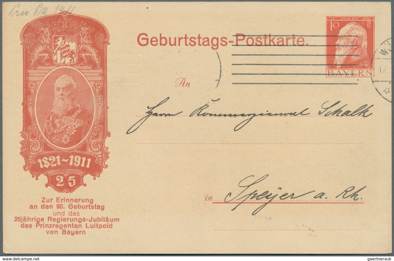 Bayern - Ganzsachen: 1870/1920 (ca.), Partie Von Ca. 75 Gebrauchten Und Ungebrauchten Ganzsachen, Da - Sonstige & Ohne Zuordnung