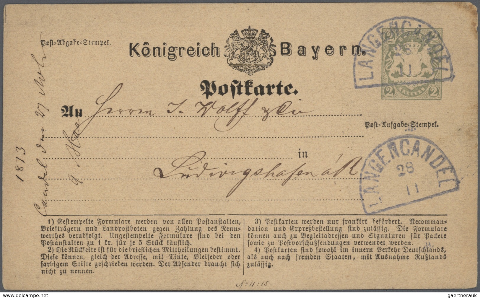 Bayern - Ganzsachen: 1870/1920, Vielseitige Partie Von über 100 Meist Gebrauchten Ganzsachen, Vorwie - Sonstige & Ohne Zuordnung