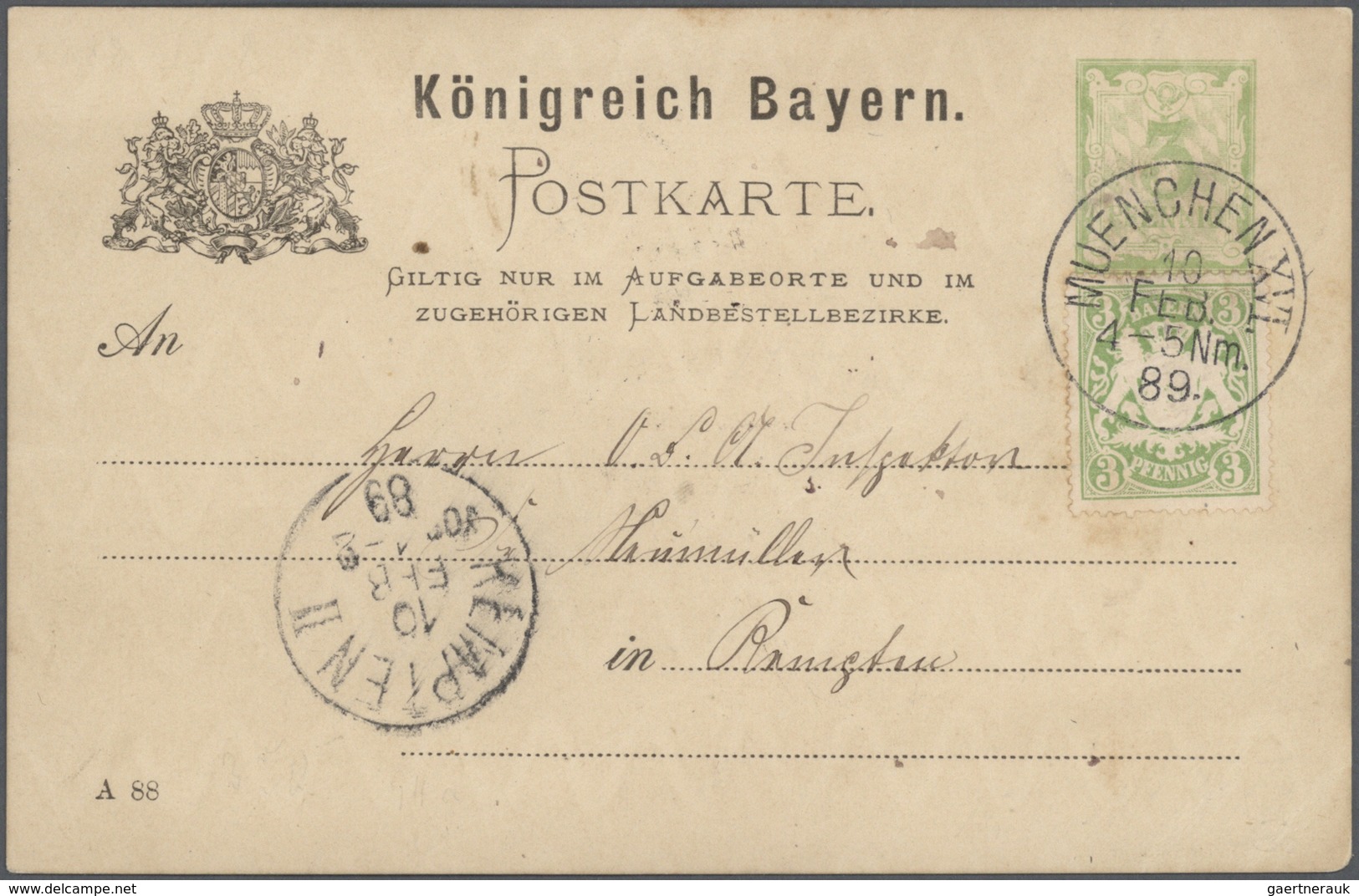 Bayern - Ganzsachen: 1870/1920, vielseitige Partie von über 100 meist gebrauchten Ganzsachen, vorwie