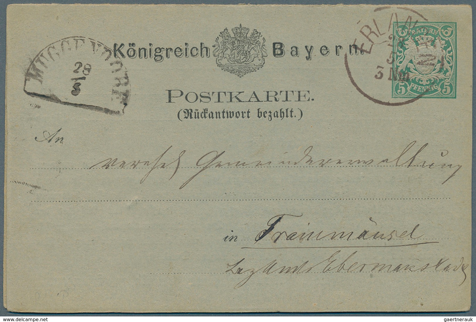 Bayern - Ganzsachen: 1873/1903. Nette Sammlung von 35 gebrauchten Postkarten. Dabei sind viele gute