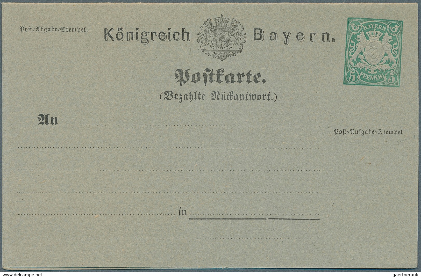 Bayern - Ganzsachen: 1873/1919. Sammlung Von 88 Besseren, Ungebrauchten POSTKARTEN Ab Der 1. Nummer. - Other & Unclassified