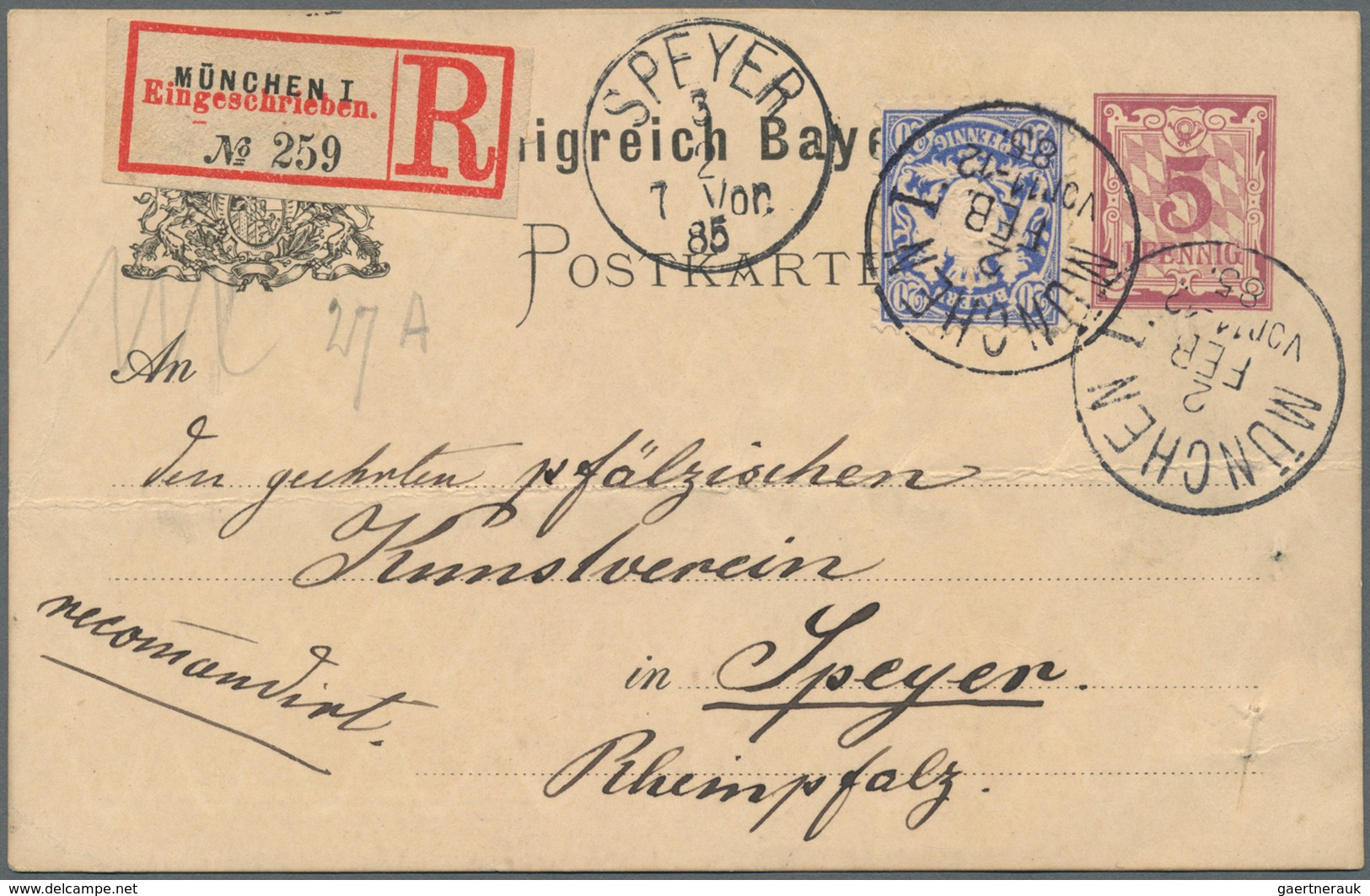 Bayern - Ganzsachen: 1873/1920 (ca.), Partie Von Ca. 75 Gebrauchten Und Ungebrauchten Ganzsachen, Da - Other & Unclassified