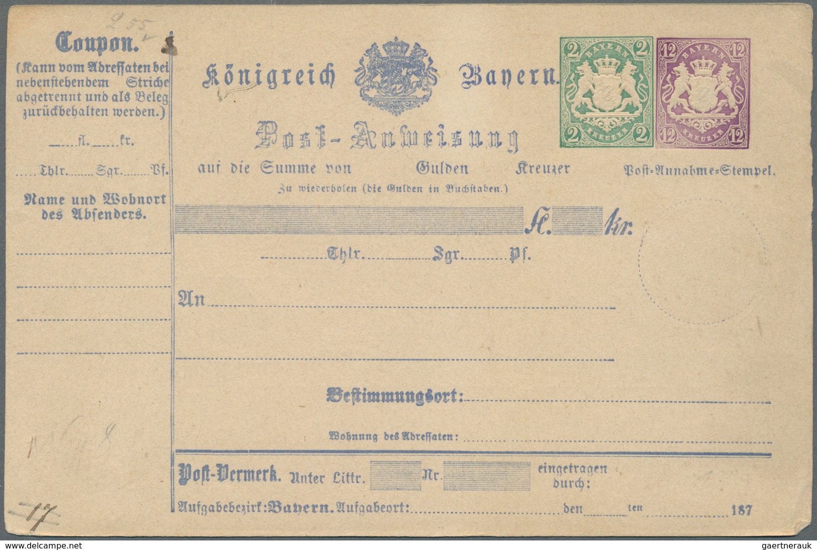 Bayern - Ganzsachen: 1873/1920 (ca.), Partie Von Ca. 75 Gebrauchten Und Ungebrauchten Ganzsachen, Da - Otros & Sin Clasificación