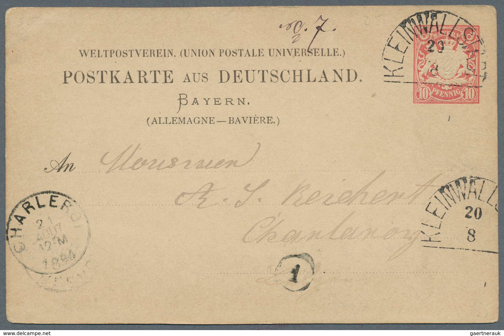 Bayern - Ganzsachen: 1873/1920 Ca., Interessante Slg. Mit Ca.180 Gebrauchten Ganzsachen, Dabei Postk - Autres & Non Classés