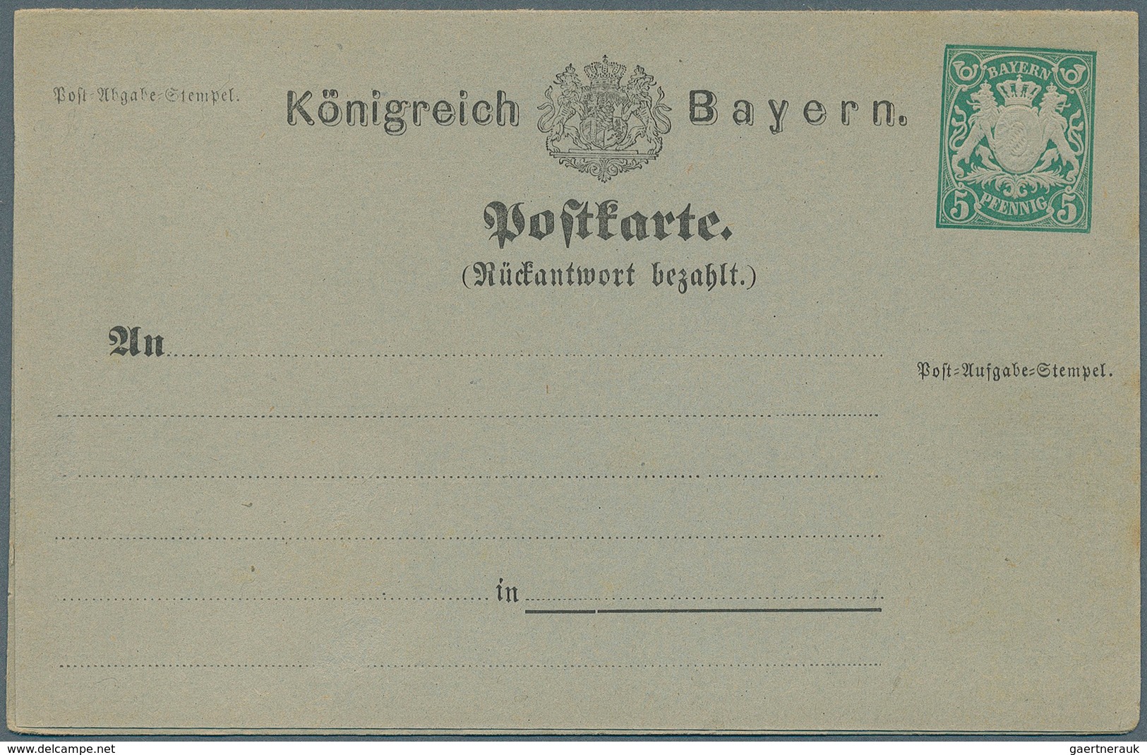 Bayern - Ganzsachen: 1874/1919. Sammlung Von 70 Besseren, Ungebrauchten POSTKARTEN (inkl. 1 Umschlag - Sonstige & Ohne Zuordnung