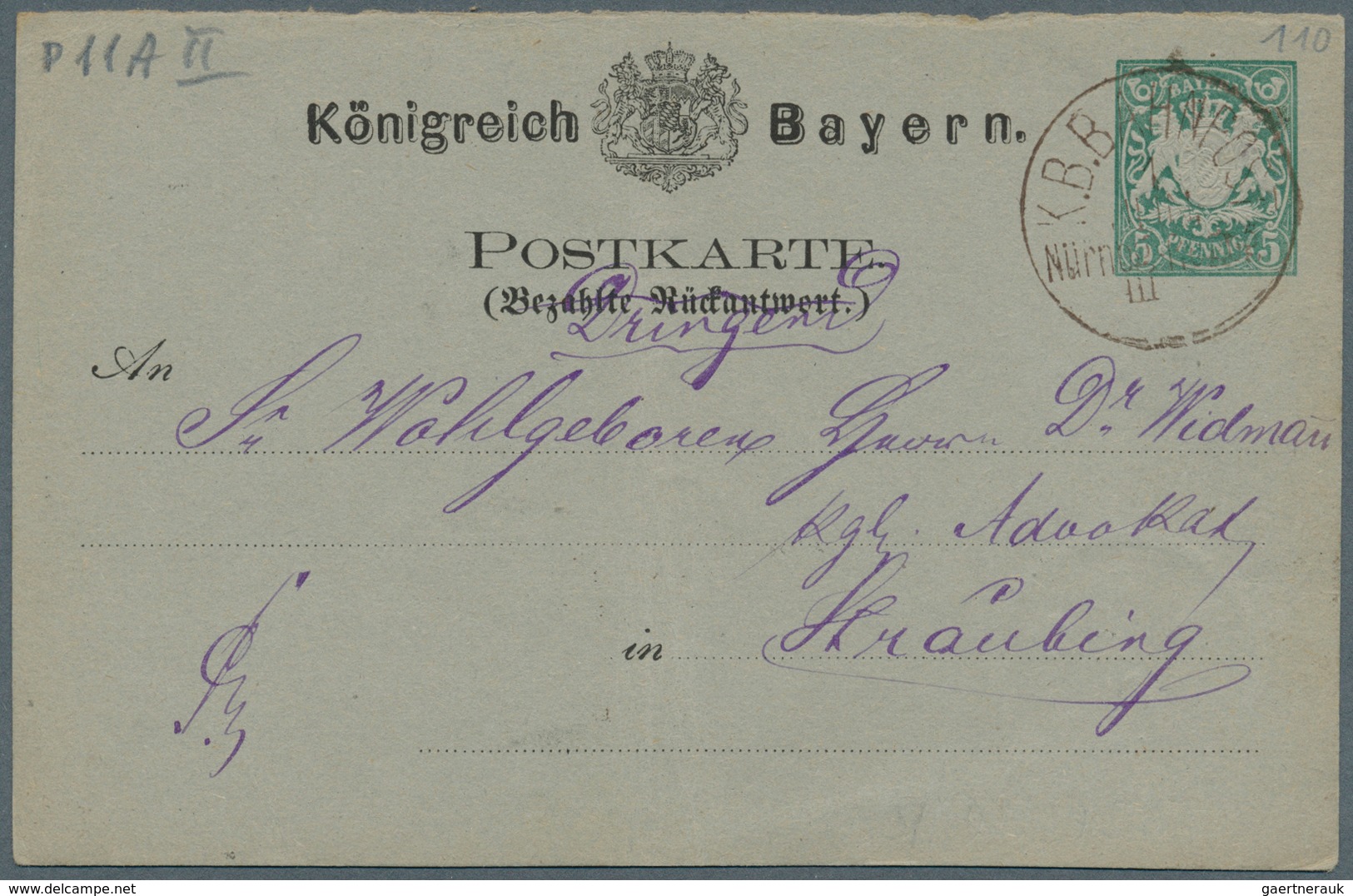 Bayern - Ganzsachen: 1874/1920, unfangreicher Lagerbestand in 4 Kartons mit Karten, Doppelkarten, Um