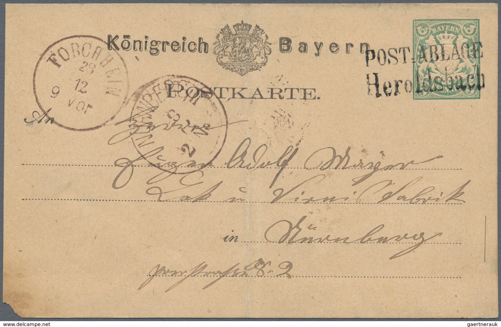 Bayern - Ganzsachen: 1874-1920, Vielseitiger Posten Mit Rund 200 Zumeist Besseren Exemplaren, Dabei - Sonstige & Ohne Zuordnung