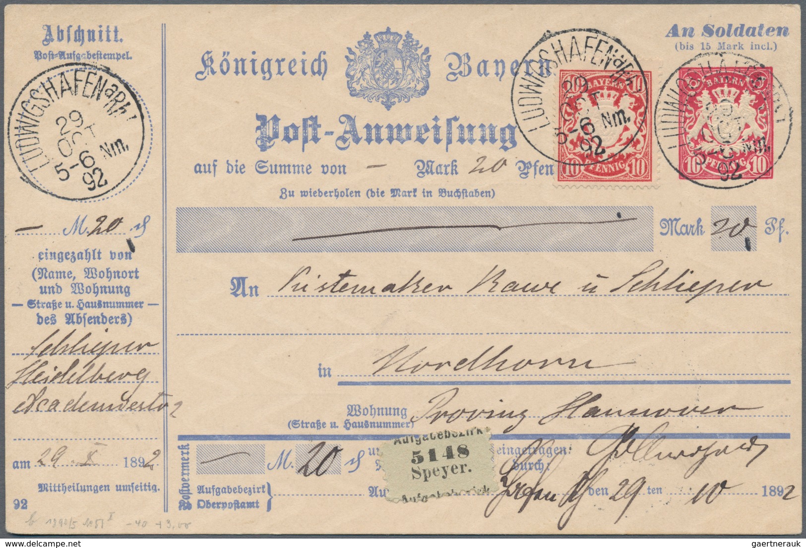 Bayern - Ganzsachen: 1874-1920, Vielseitiger Posten Mit Rund 200 Zumeist Besseren Exemplaren, Dabei - Autres & Non Classés