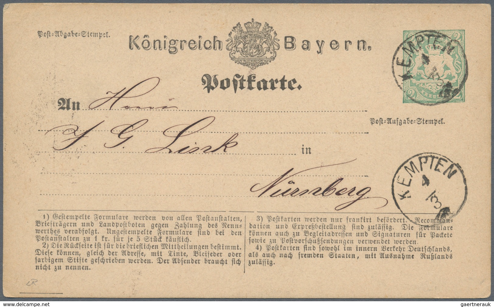 Bayern - Ganzsachen: 1874-1920, Vielseitiger Posten Mit Rund 200 Zumeist Besseren Exemplaren, Dabei - Other & Unclassified