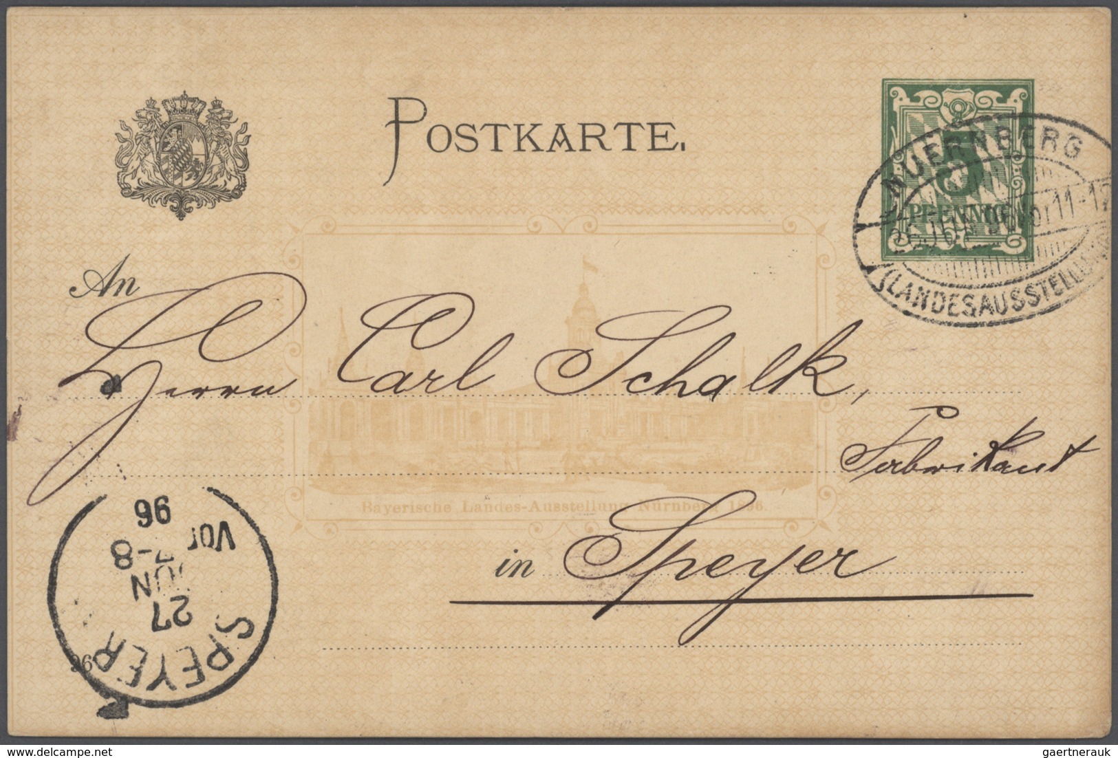 Bayern - Ganzsachen: 1876/1906 (ca.), vielseitige Partie von ca. 190 gebrauchten Ganzsachenkarten au