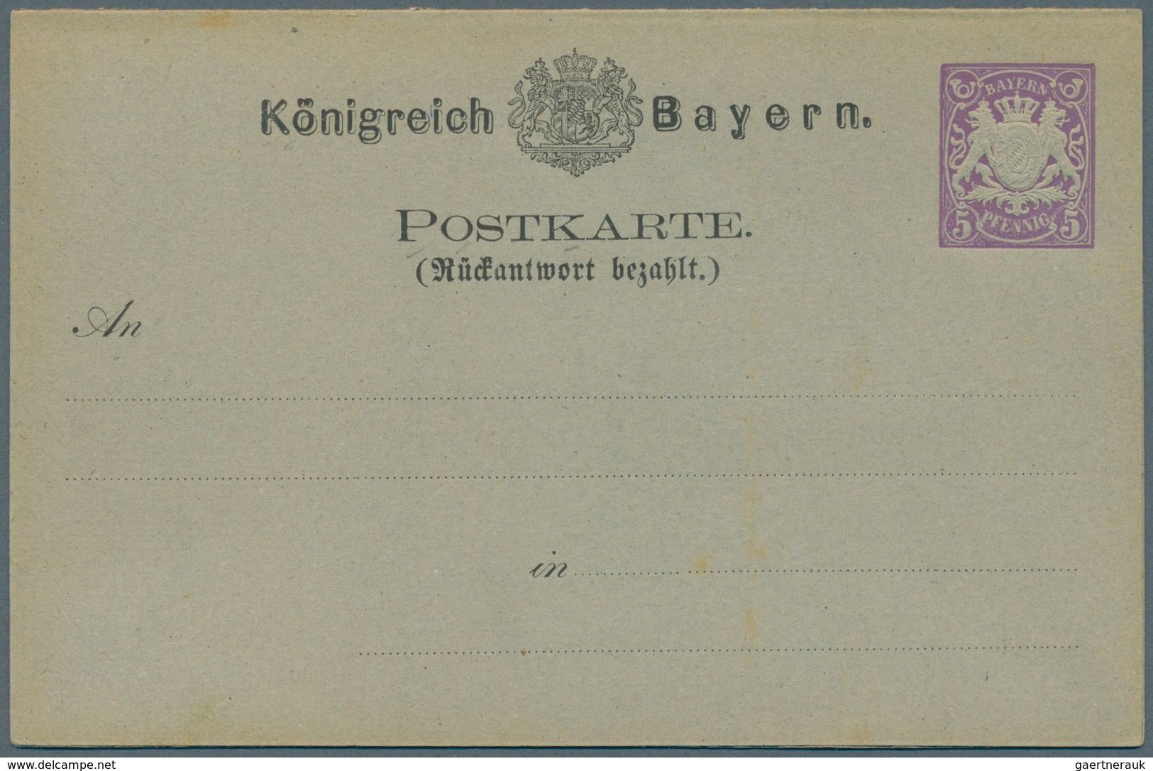 Bayern - Ganzsachen: 1876/1920. Sammlung Von 47 Ungebrauchten Postkarten. Dabei Viele Bessere Stücke - Sonstige & Ohne Zuordnung
