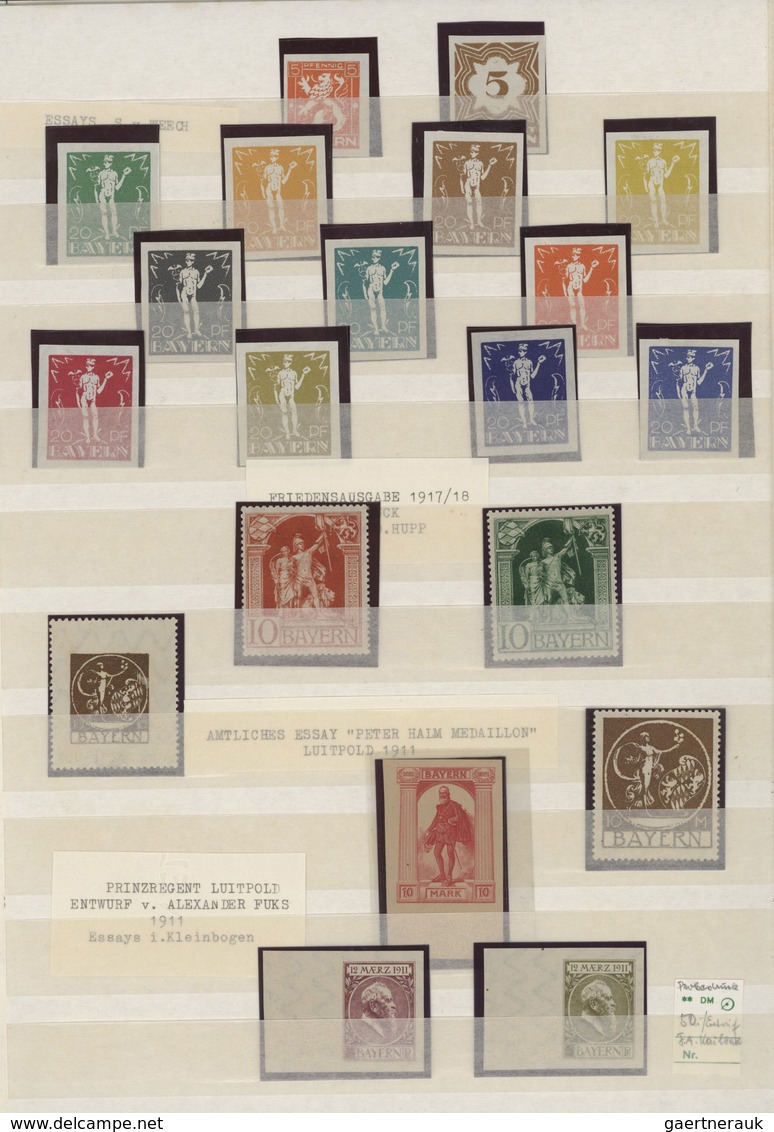 Bayern - Besonderheiten: 1911/1920 (ca.), Tolle Sammlung Von Insges. 225 Meist Versch. ESSAYS Und PR - Andere & Zonder Classificatie