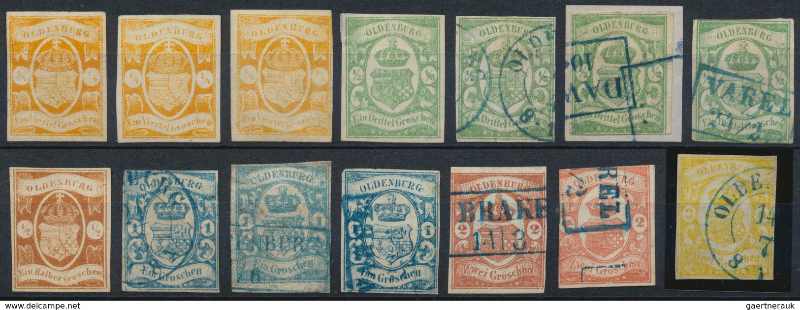 Oldenburg - Marken Und Briefe: 1861, Gestempeltes Und Ungebrauchtes Lot Von 14 Marken MiNr. 9/14, Ne - Oldenbourg
