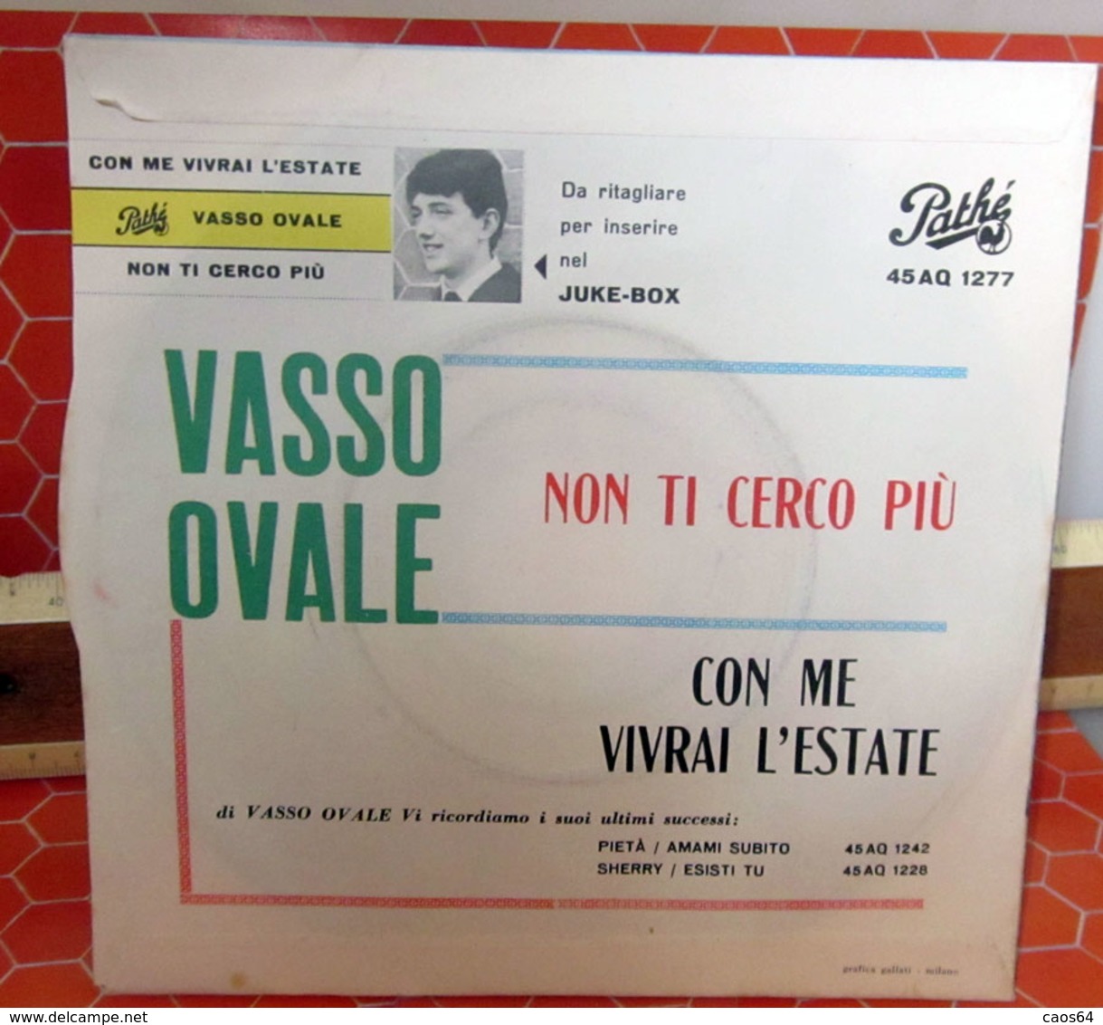 VASSO OVALE CON ME VIVRAI L'ESTATE   45 GIRI  7" - Altri - Musica Italiana