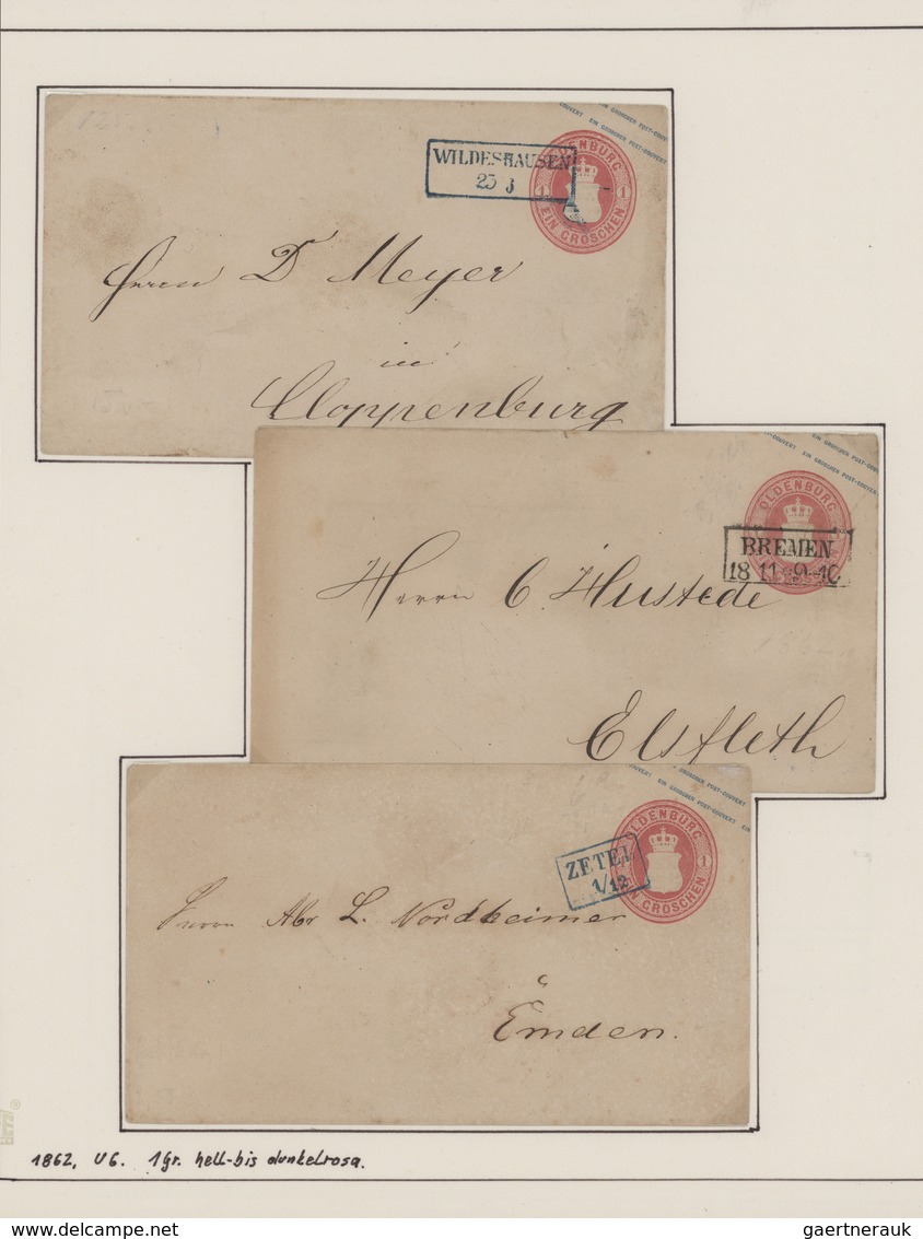 Oldenburg - Ganzsachen: 1861/64, Sammlung von 36 Ganzsachen-Umschlägen ungebraucht und gebraucht, al