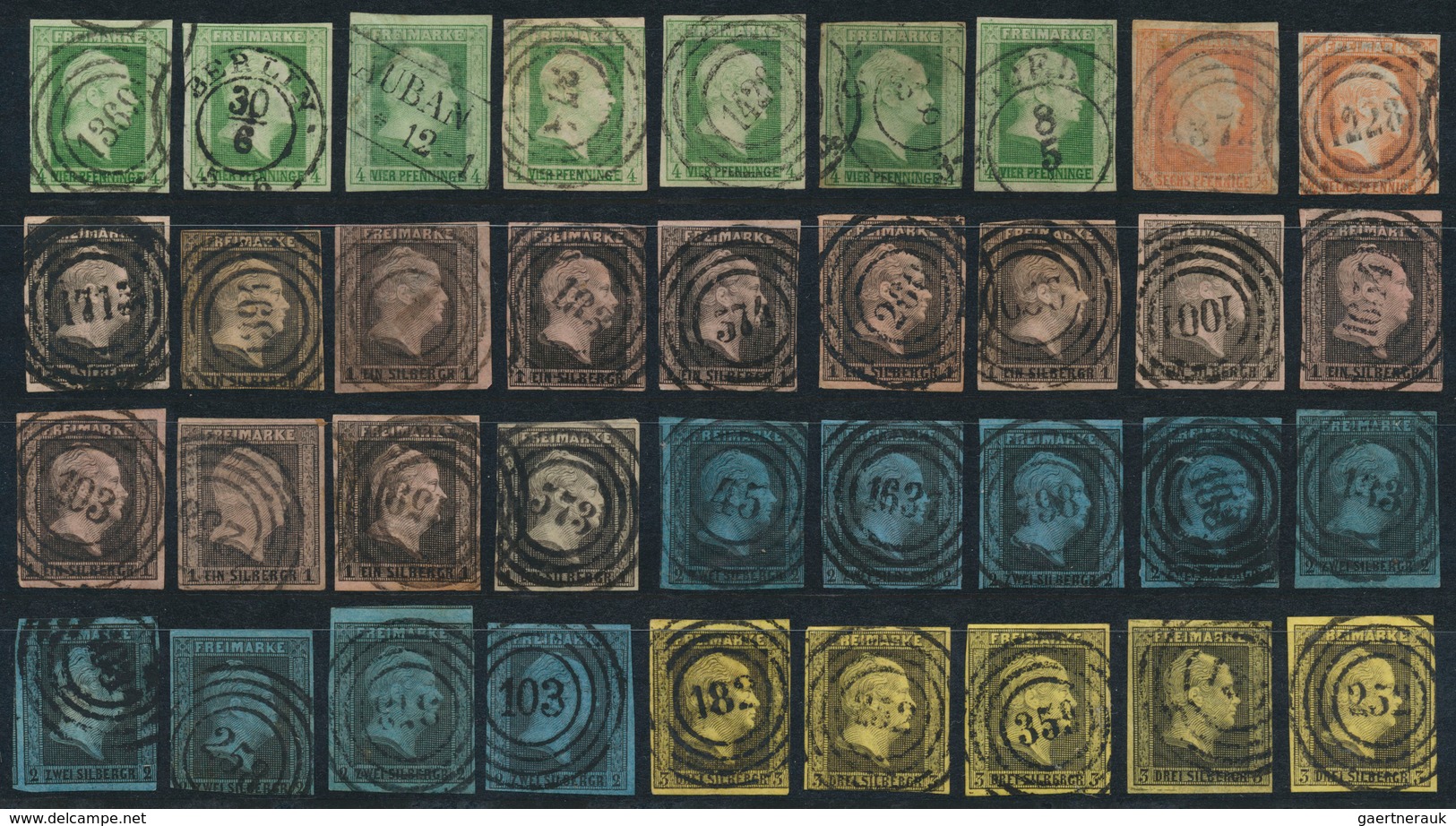 Preußen - Marken Und Briefe: 1850/1867, Meist Gestempelte Steckkartenpartie Von 82 Marken, Etwas Unt - Sonstige & Ohne Zuordnung