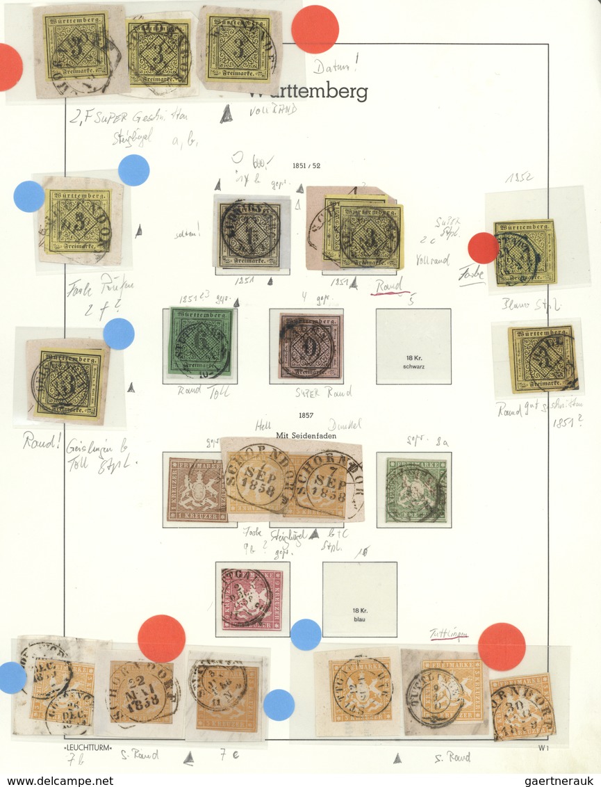 Württemberg - Marken Und Briefe: 1851/1874, Meist Gestempelte Und Teils Auch Ungebrauchte Sammlung D - Other & Unclassified