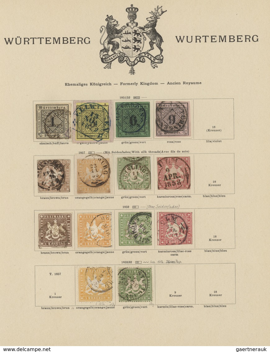 Württemberg - Marken Und Briefe: 1851/1920, Gestempelte Und Ungebrauchte Sammlung Auf Alten Schaubek - Autres & Non Classés