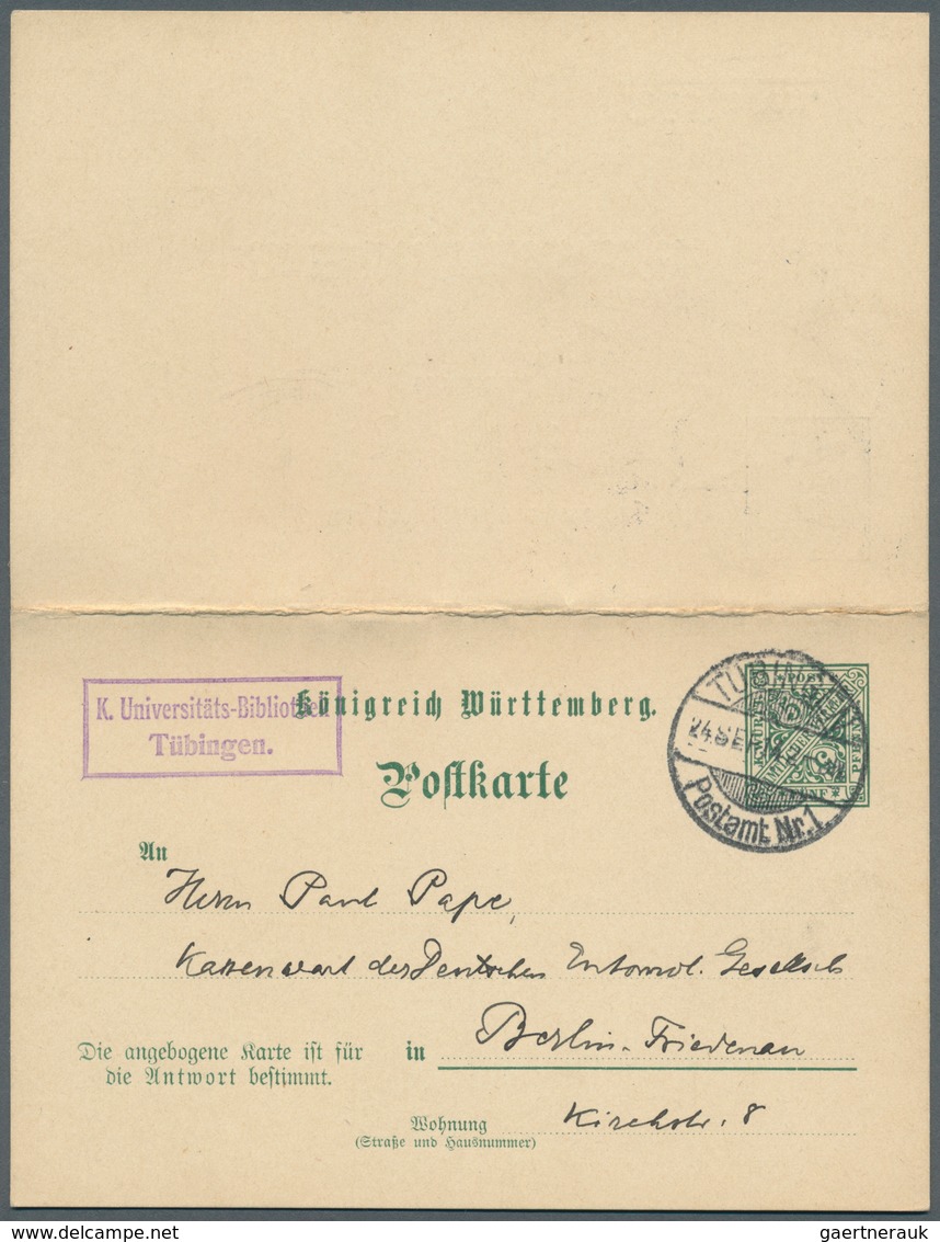 Württemberg - Ganzsachen: 1862/1920, Sehr Umfangreiche Sammlung Ab U 1 Bis DPB 67, Insgesamt 807 Nur - Otros & Sin Clasificación