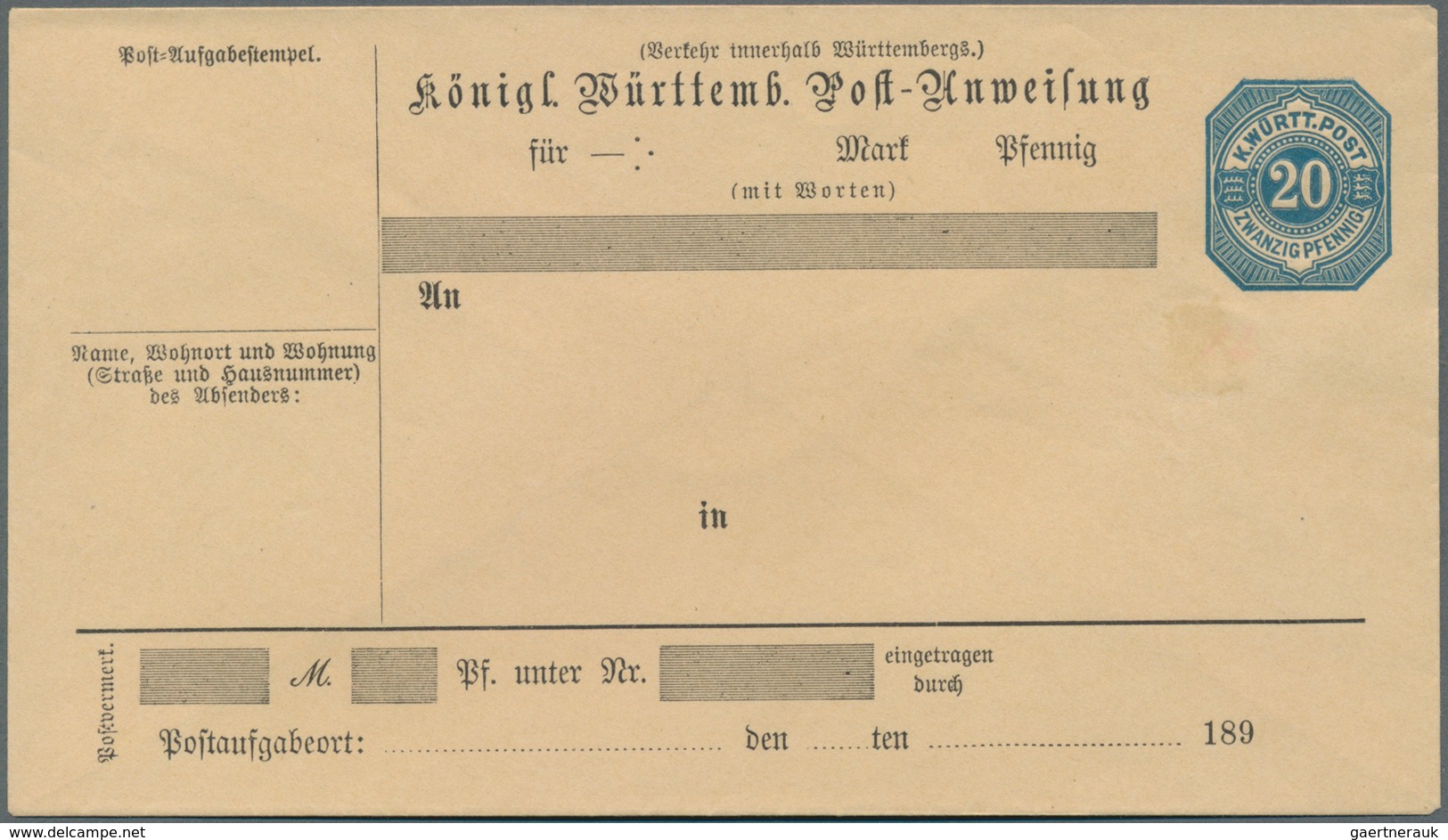 Württemberg - Ganzsachen: 1874/1906 (ca.), Partie Von Ca. 50 Gebrauchten Und Ungebrauchten Ganzsache - Sonstige & Ohne Zuordnung