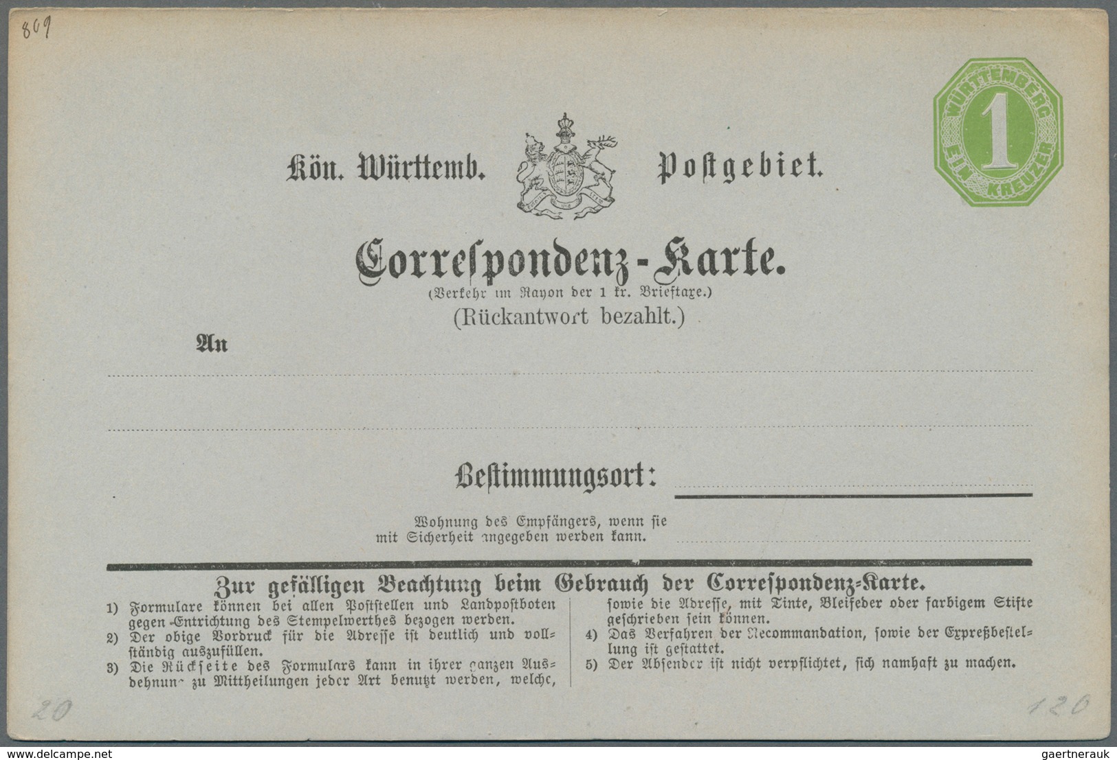 Württemberg - Ganzsachen: 1875/1918, Partie Von Ca. 50 Gebrauchten Und Ungebrauchten Ganzsachen, Dab - Otros & Sin Clasificación