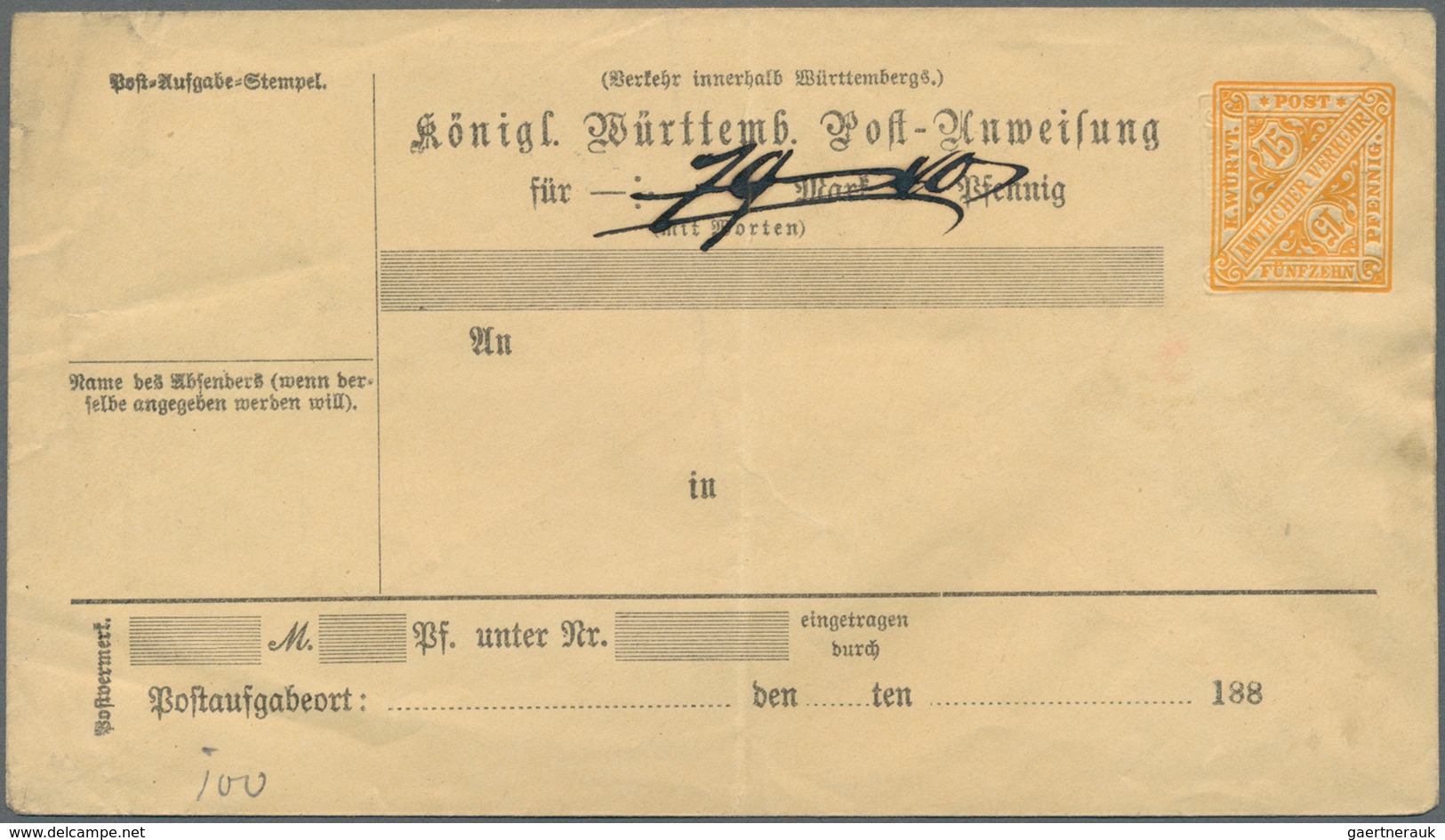 Württemberg - Ganzsachen: 1875/1918, Partie Von Ca. 50 Gebrauchten Und Ungebrauchten Ganzsachen, Dab - Otros & Sin Clasificación