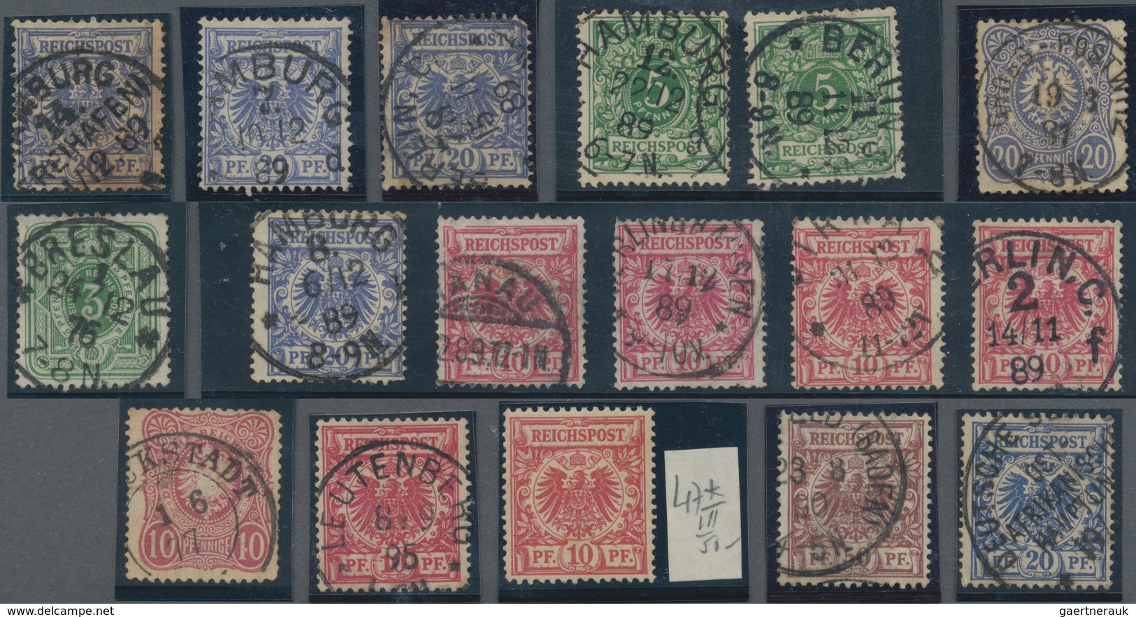 Deutsches Reich: 1872/1895, Zwei Steckkarten Mit Interessanten Ausgaben Von Brustschild Bis Krone Ad - Collections