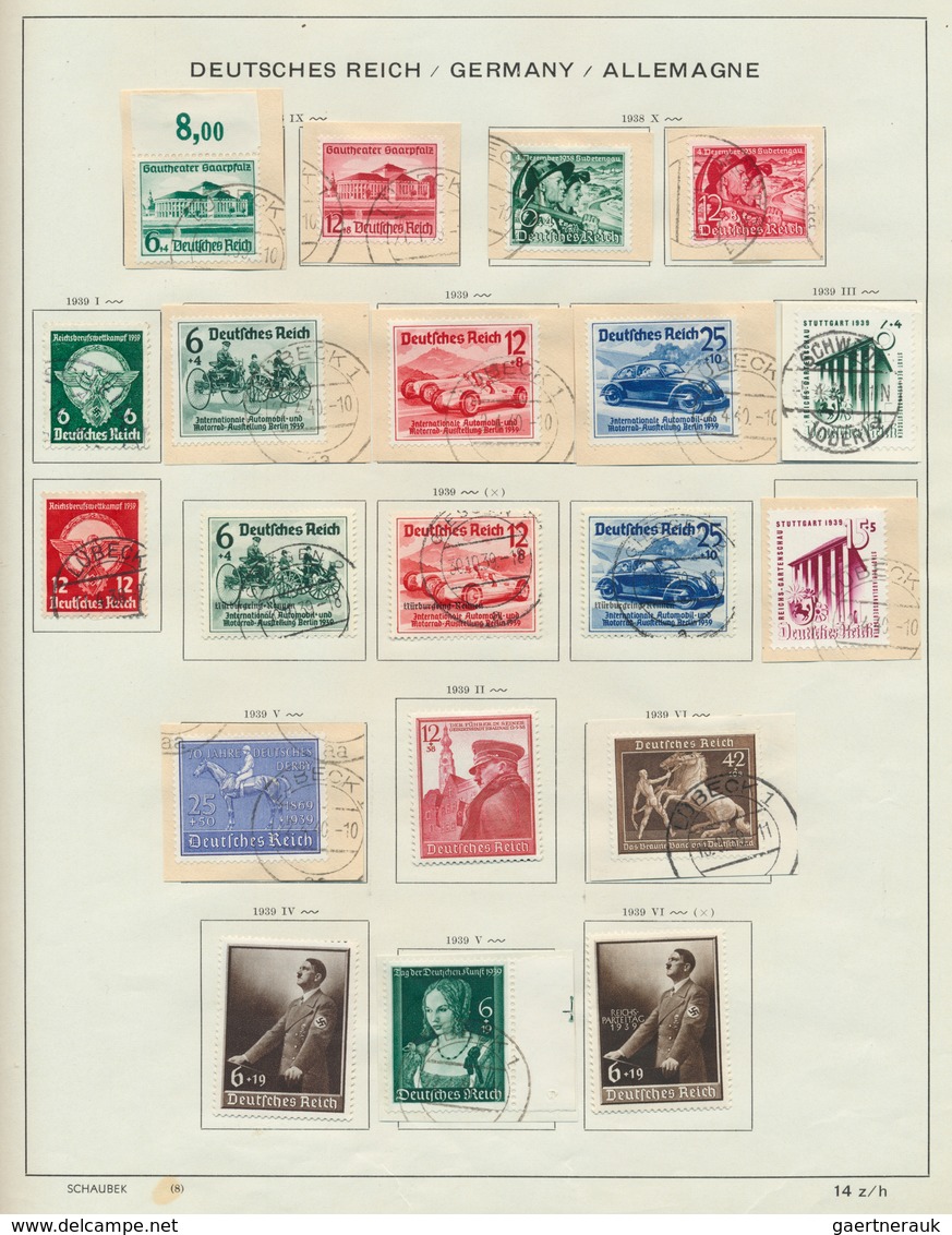 Deutsches Reich: 1872/1945, Meist Gestempelte Sammlung Brustschilde Bis III.Reich Auf Alten Schaubek - Collections