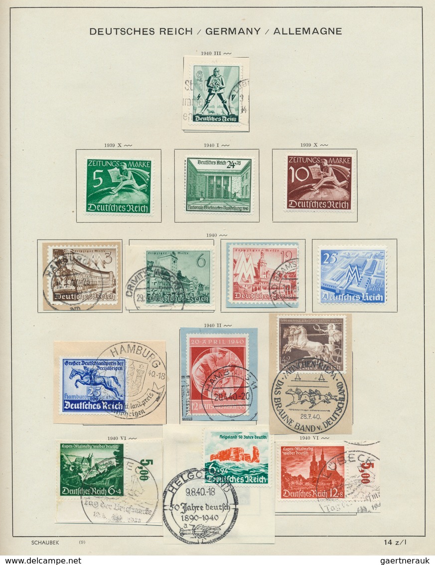 Deutsches Reich: 1872/1945, Meist Gestempelte Sammlung Brustschilde Bis III.Reich Auf Alten Schaubek - Sammlungen