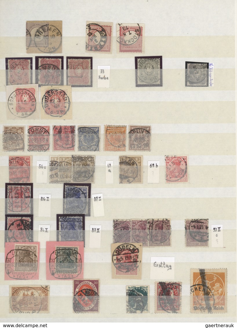 Deutsches Reich: 1873/1940, Meist Gestempelte Spezialpartie Im Steckbuch, Dabei Einheiten Wie 4er-Bl - Collections