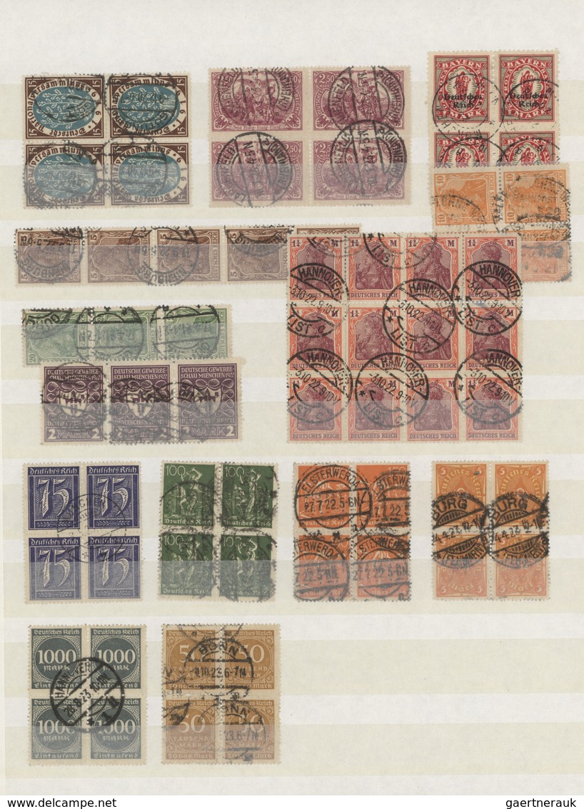 Deutsches Reich: 1873/1940, Meist Gestempelte Spezialpartie Im Steckbuch, Dabei Einheiten Wie 4er-Bl - Collections