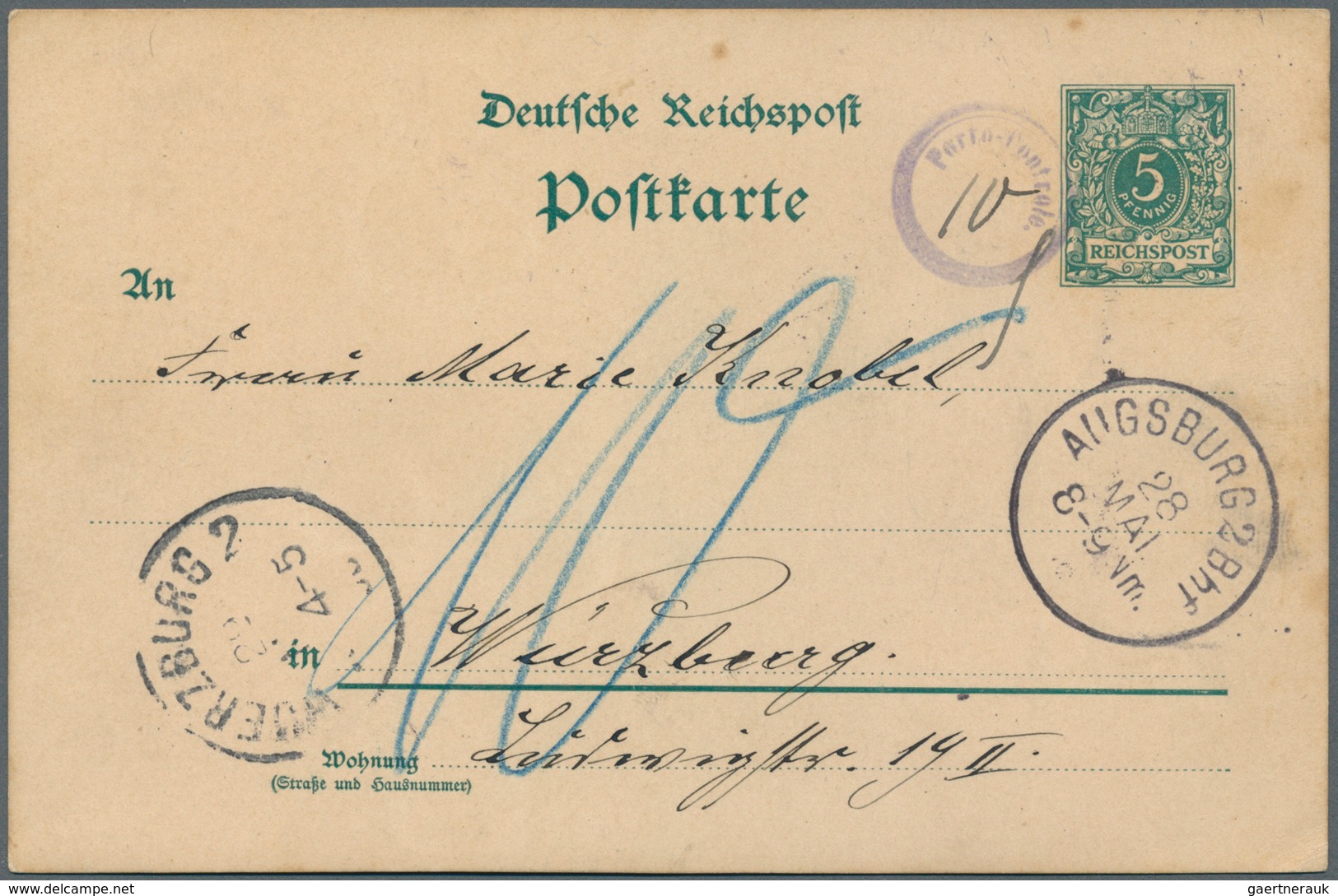 Deutsches Reich: 1891/1922, NACHPORTO-BELEGE, vielseitige Sammlung von 28 unzureichend frankierten B