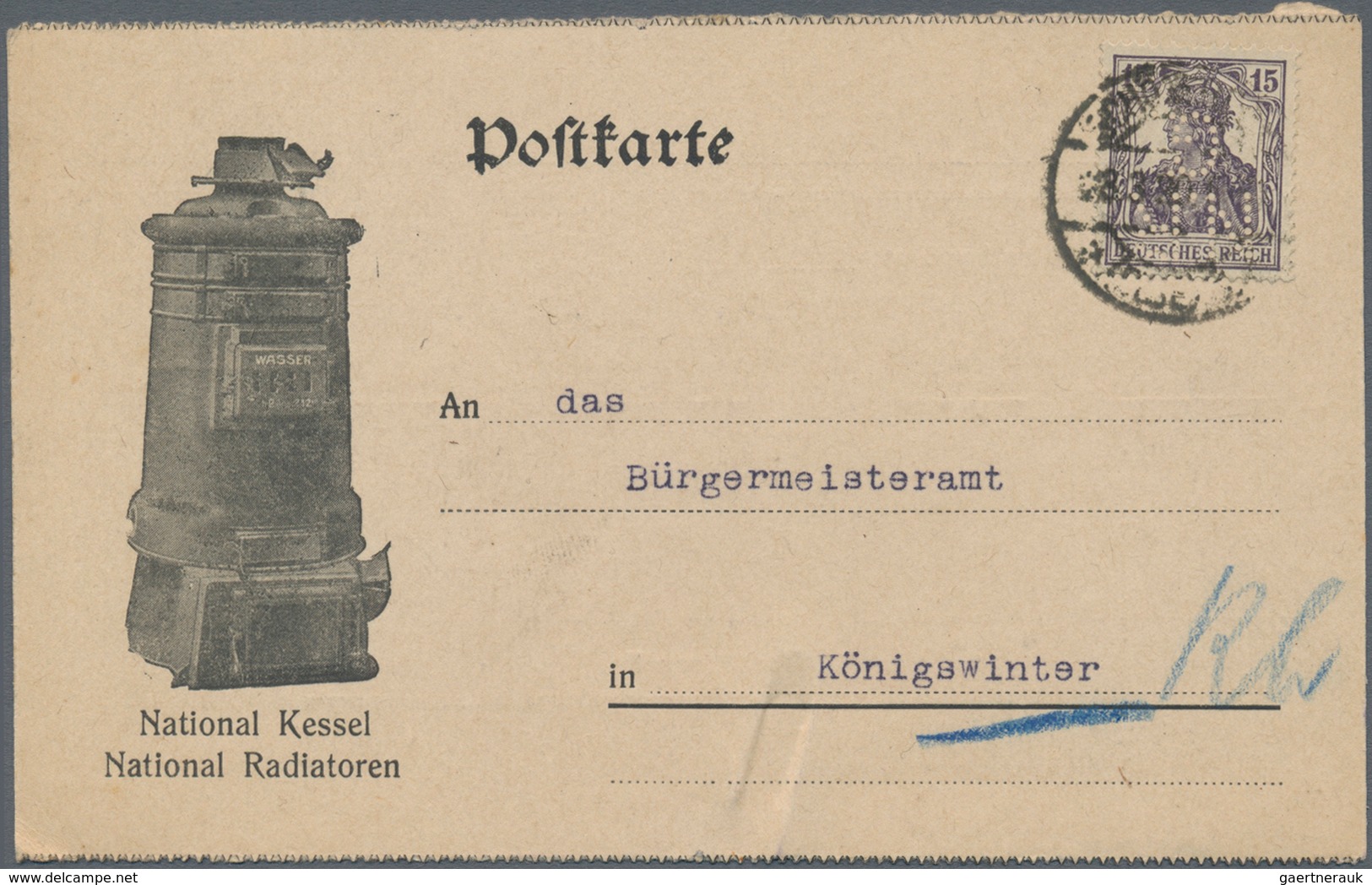 Deutsches Reich: 1895/1923, FIRMENLOCHUNGEN, Interessanter Posten Mit Ca.100 Belegen, Dabei Augensch - Sammlungen