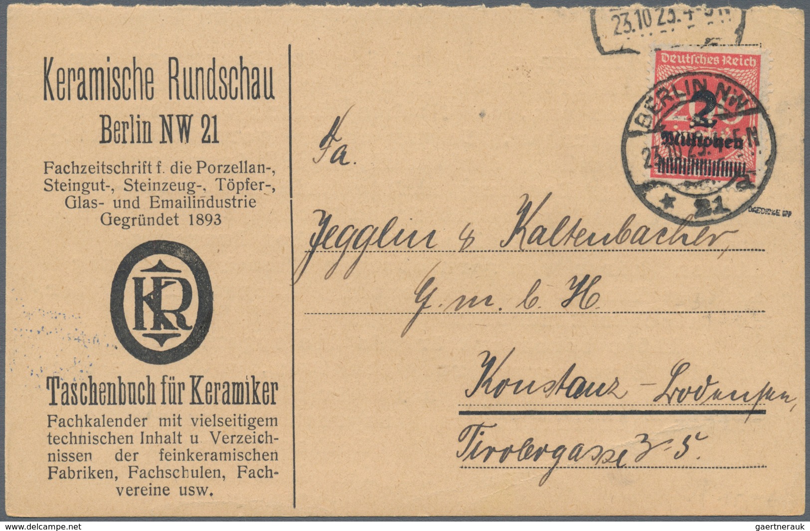 Deutsches Reich: 1895/1923, FIRMENLOCHUNGEN, Interessanter Posten Mit Ca.100 Belegen, Dabei Augensch - Sammlungen