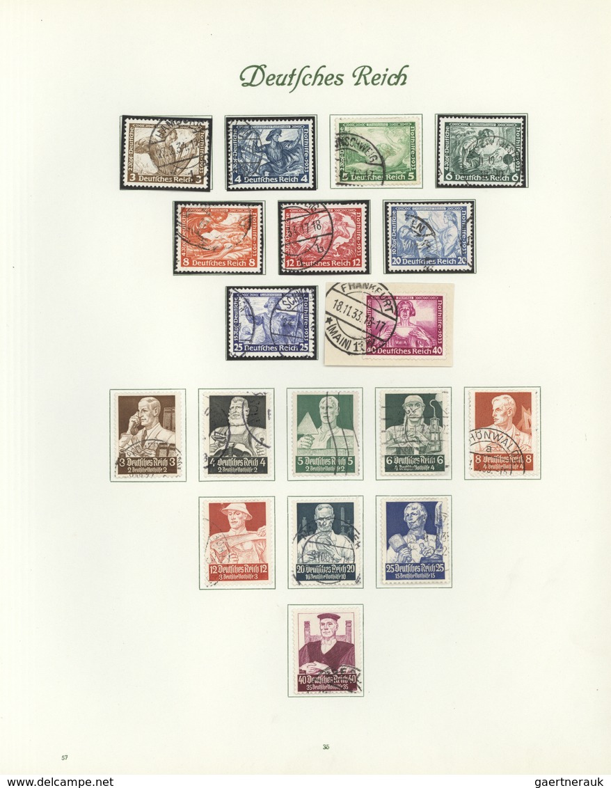 Deutsches Reich: 1918/1945, Gestempelte, Bis Auf Block 2 Komplette Sammlung Im Borek-Album. Der Infl - Collections