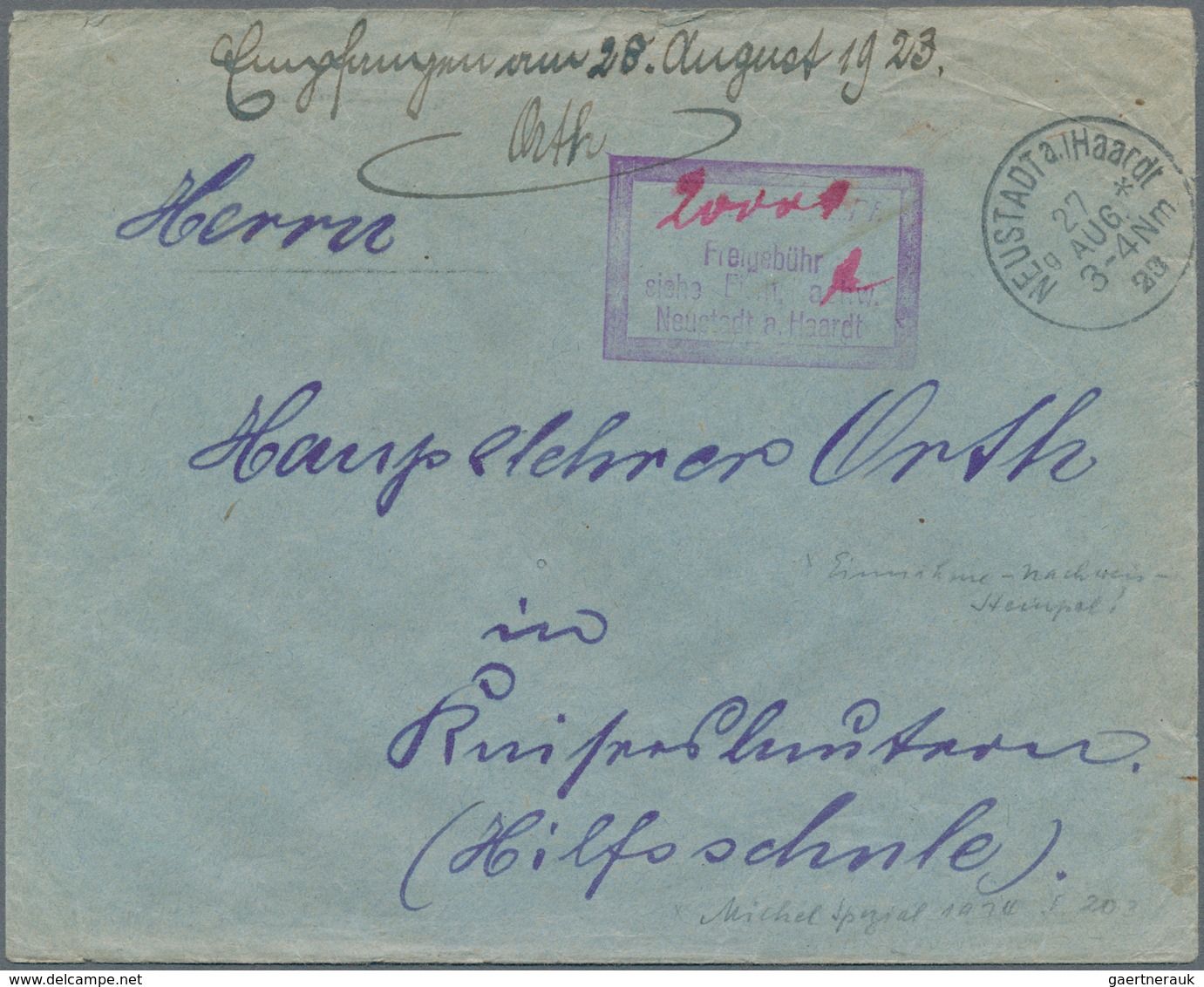 Deutsches Reich: 1920-1945, Karton Mit Vielen Hundert "Gebühr Bezahlt" Belegen, Dabei Gesuchte Porto - Collections