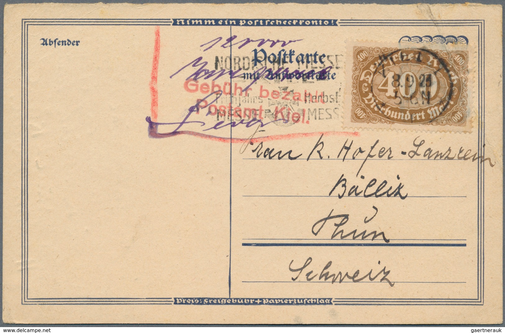 Deutsches Reich: 1920-1945, Karton Mit Vielen Hundert "Gebühr Bezahlt" Belegen, Dabei Gesuchte Porto - Collections