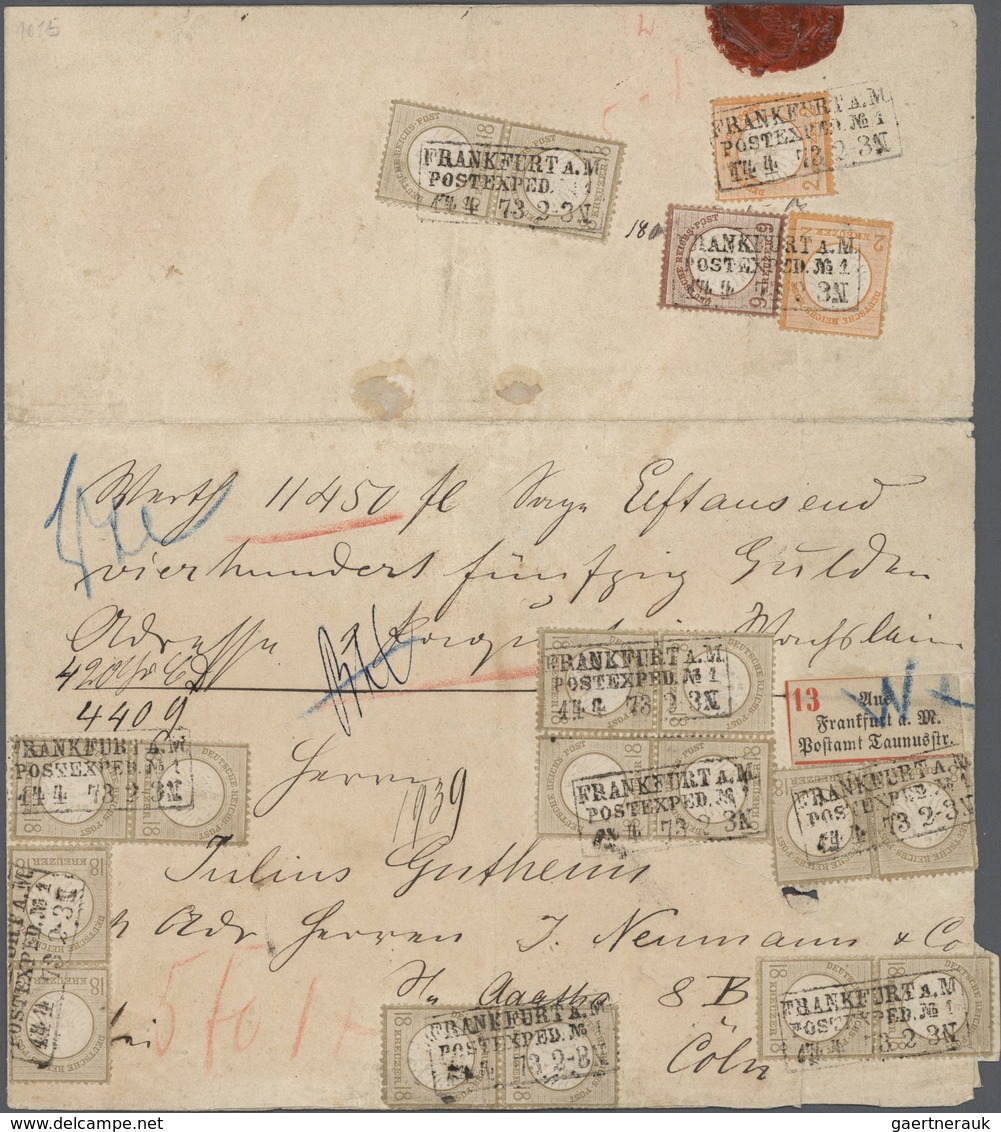 Deutsches Reich - Brustschild: 1872, Eine 301 Kreuzer Massenfrankatur Von 16 Marken 18 Kr. + 2x 2Kr. - Lettres & Documents