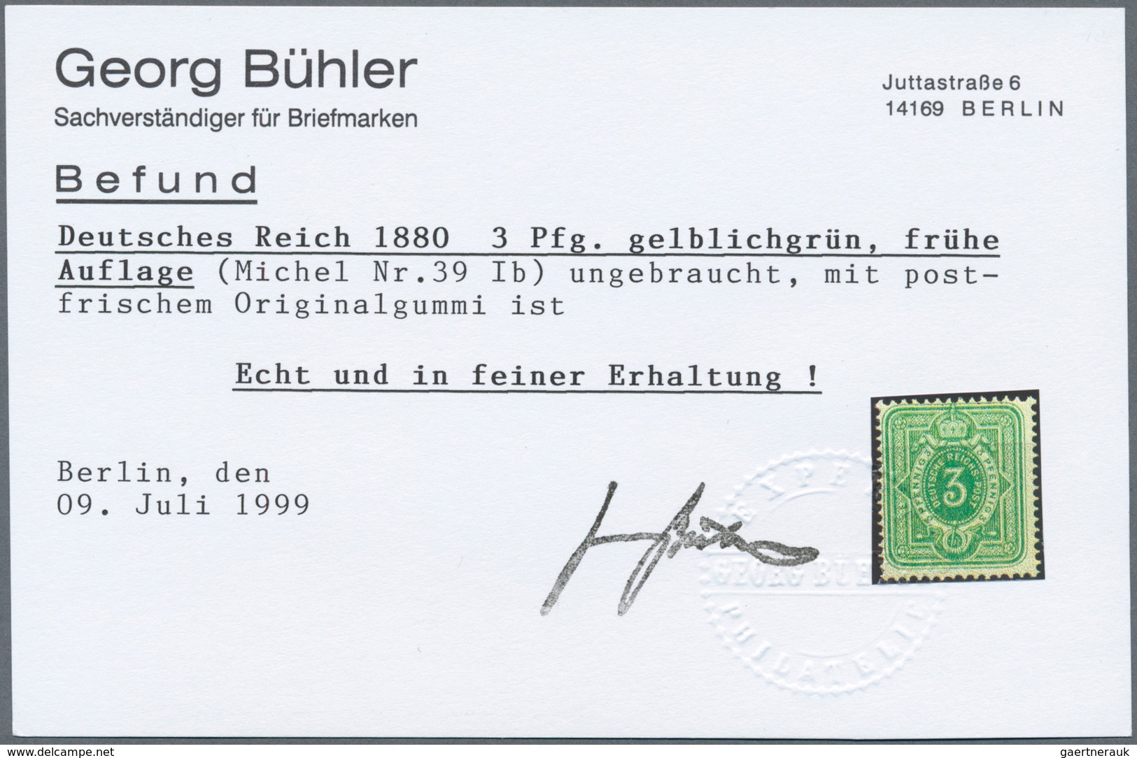 Deutsches Reich - Pfennig: 1880, Sechsmal "3 Pfennig" Gelblichgrün Aus Der Frühauflage, Alle Einwand - Sammlungen