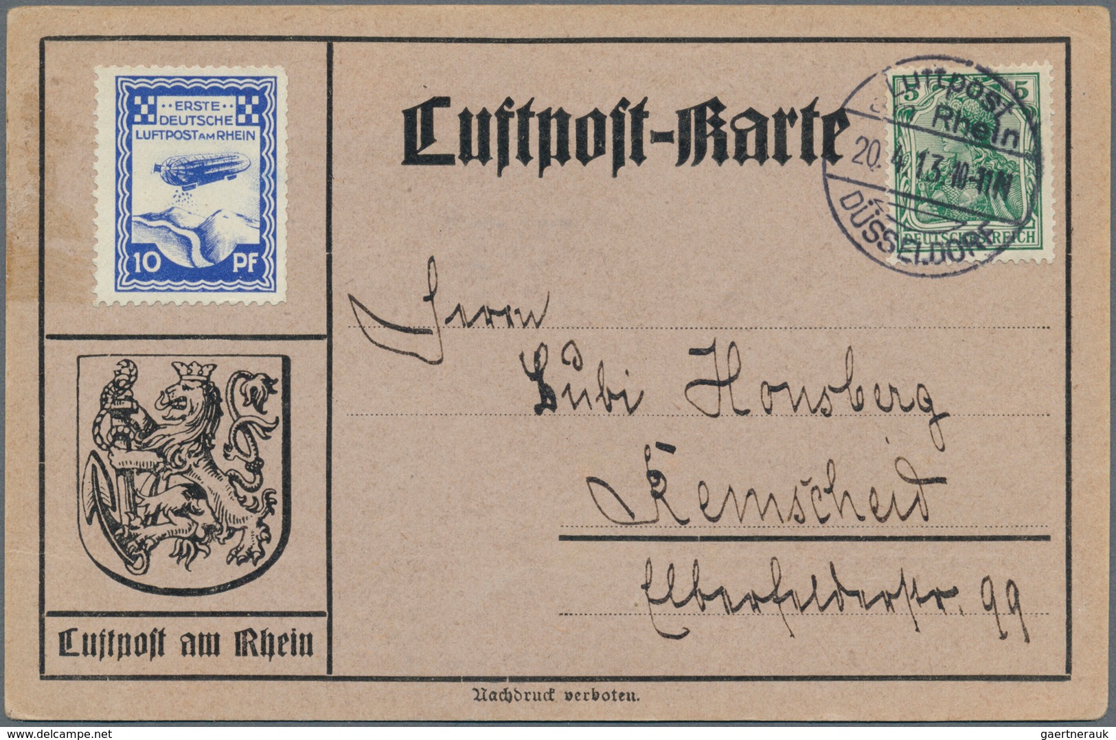 Deutsches Reich - Germania: 1900-1920, Partie mit 75 zumeist besseren Briefen und Belegen, dabei etl