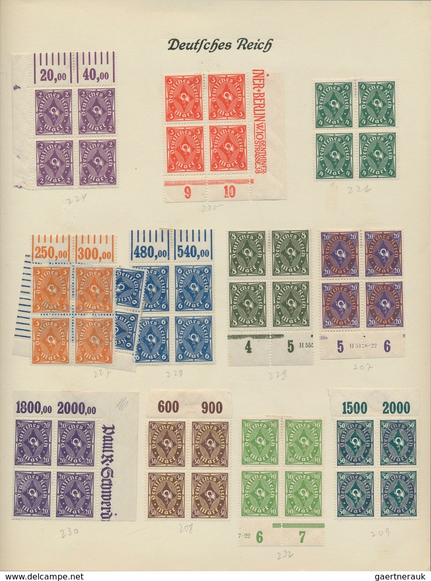 Deutsches Reich - Inflation: 1919/1923, Postfrische/ungebrauchte Sammlung Von über 100 VIERERBLOCKS - Ungebraucht