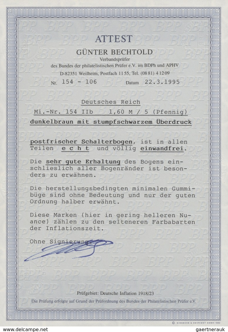 Deutsches Reich - Inflation: 1921, Germania-Aufdruck, 1.60 Mark Auf 5 Pfg. Lebhaftbraun, Stumpfschwa - Nuevos